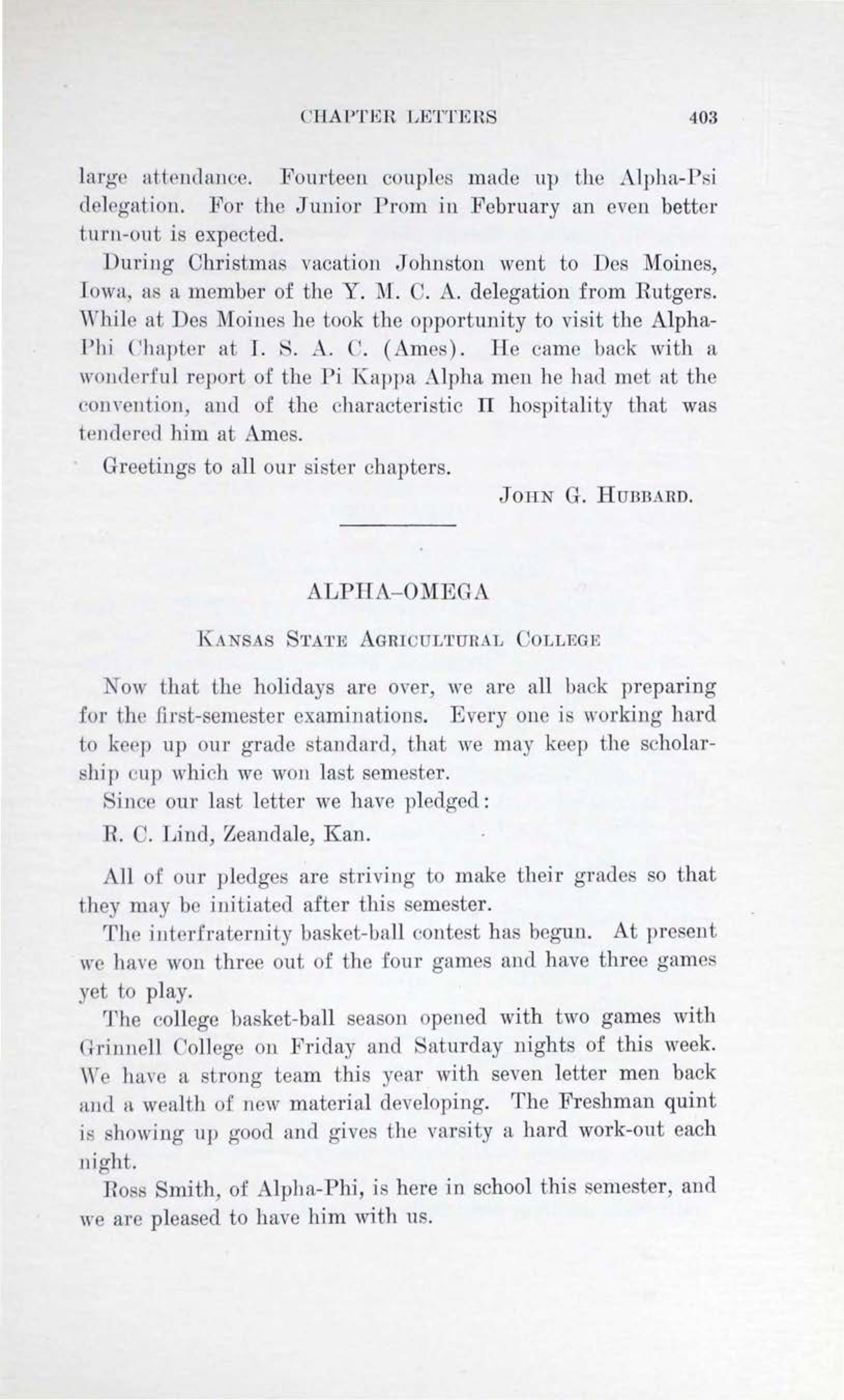 Alpha-Omega, February 1920